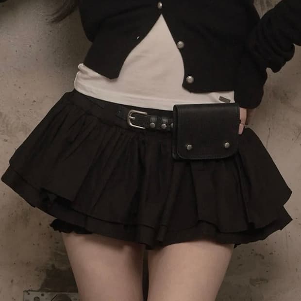 카키포인트 Cancan Skirt Pants (black)