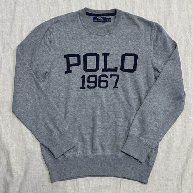 폴로랄프로렌 빅로고 그레이 이너 니트 S