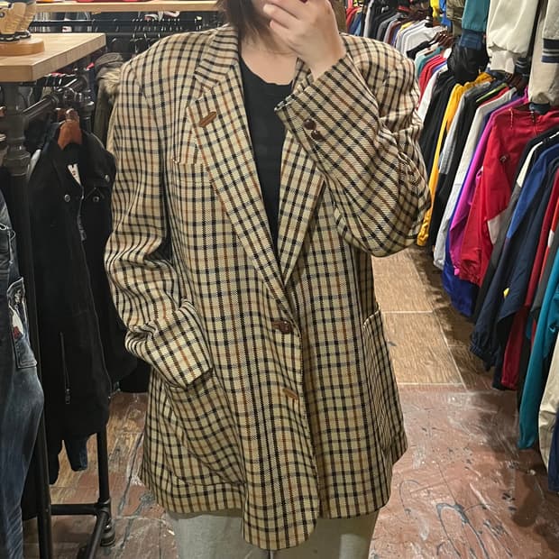 [HI] 빈티지 체크 블레이져