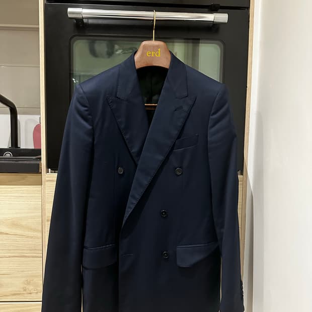 허즈밴드 파리 네이비 더블 블레이저 46