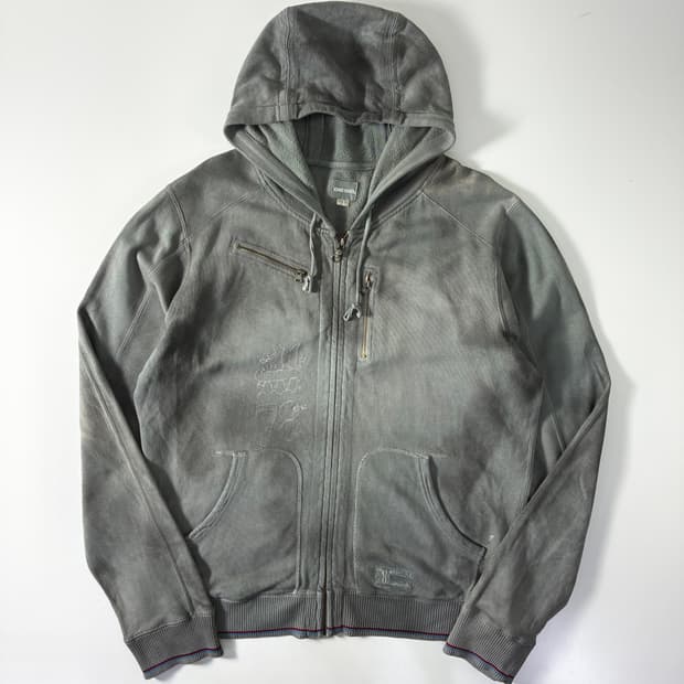 Diesel 디젤 00‘s 피그다이 페이딩 그런지 후드집업