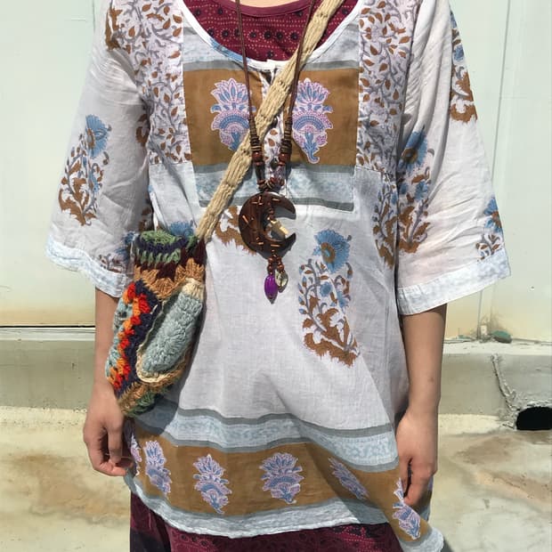 MALAIKA 히피 보헤미안 에스닉 블라우스