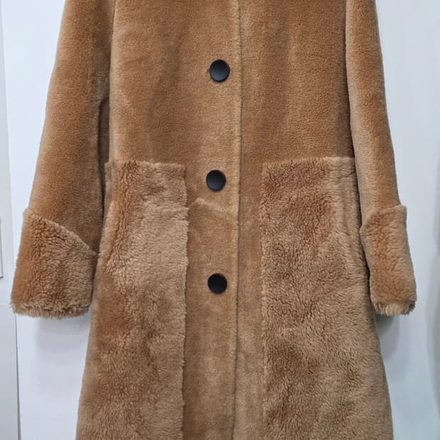 A&D 여성 폭스퍼 양모 롱 코트