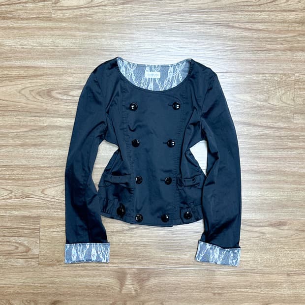 빈티디 로디스포토 리본 자켓 히메갸루 로걀 라떼 발레코어 헤이세이 레이스