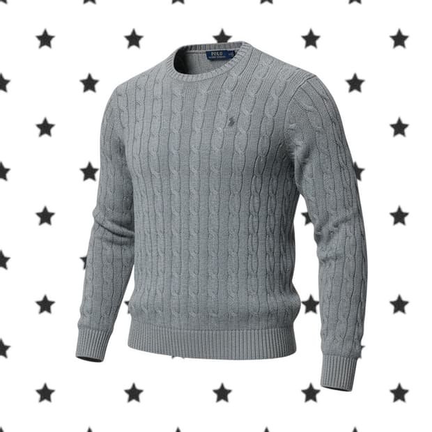 신형 폴로 랄프로렌 그레이 꽈배기 면니트