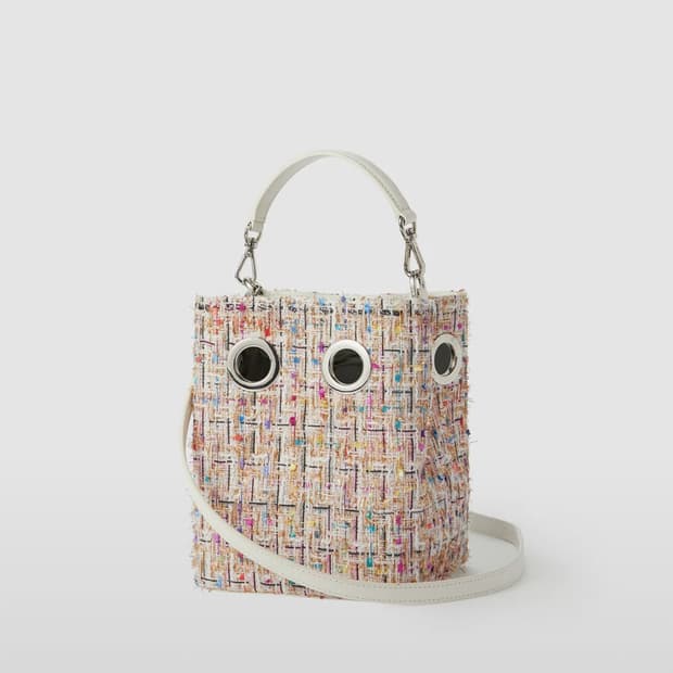 (새제품) 코이무이 소가죽 나나백 아이보리 트위드