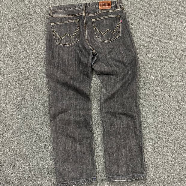 33)에드윈 빈티지 403 베이직 스트레이트 블랙 데님팬츠