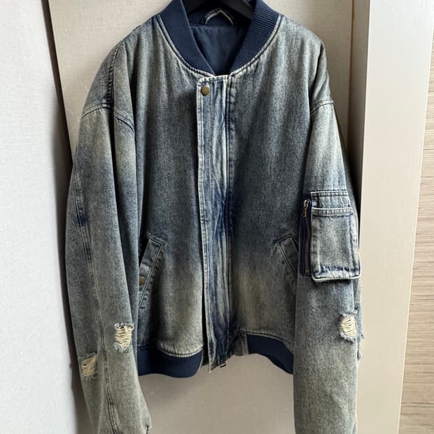 주앙옴므 /DENIM MA-1 JACKET (MIDDLE BLUE) / 