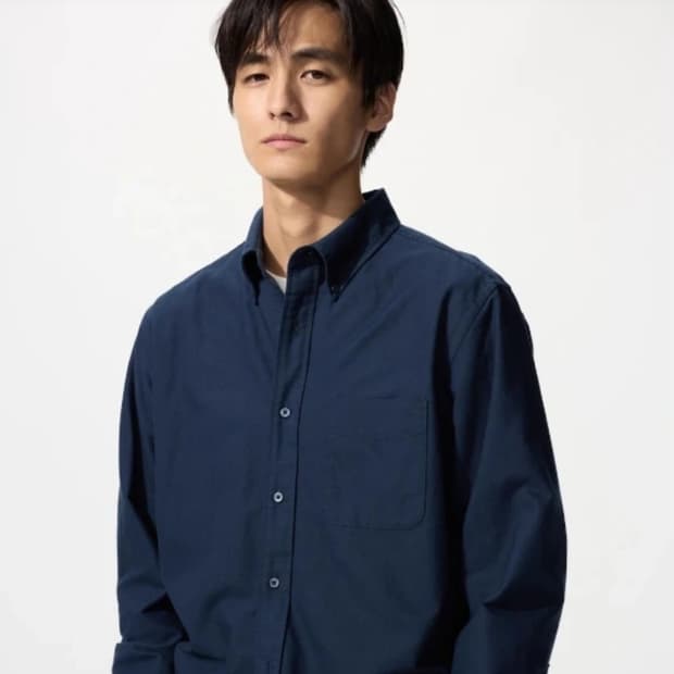유니클로 옥스포드 셔츠 네이비 L