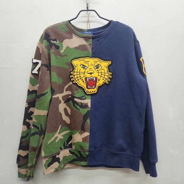 폴로랄프로렌 카모배색 타이거패치 맨투맨 M