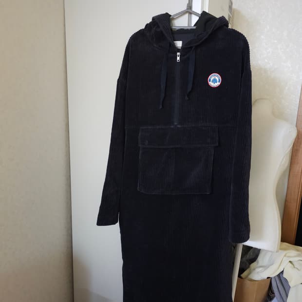 스튜디오톰보이 코듀로이 후드 롱 원피스