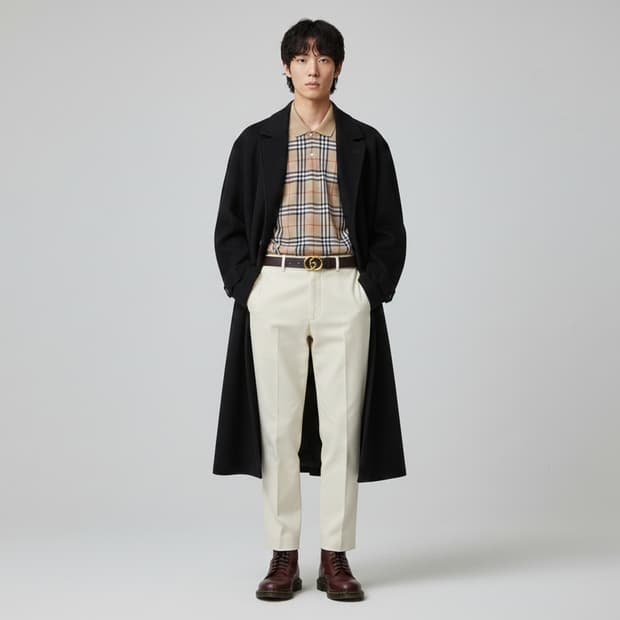 Burberrys 90's 노바체크 카라티 (대장급)