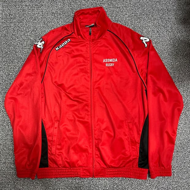 (XL) 카파 올드스쿨 레드 트랙탑 져지