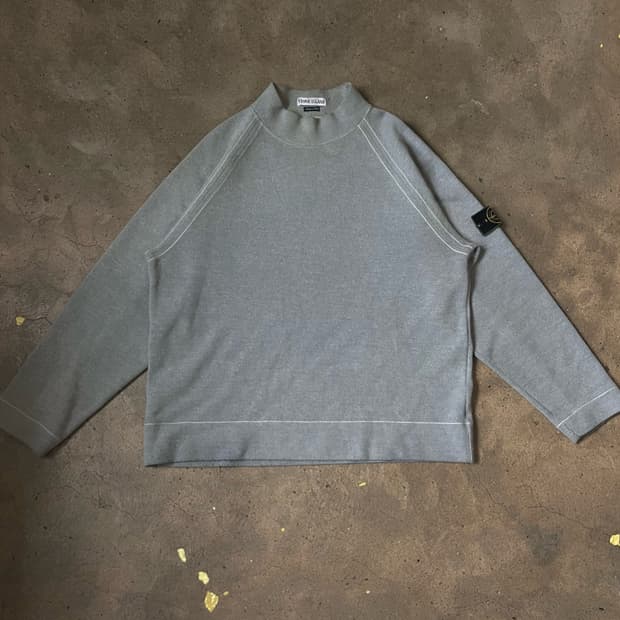 [XL] 98AW 스톤아일랜드 아카이브 하프 넥 니트