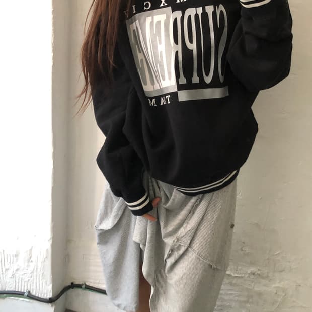 Supreme 슈프림 17FW 블랙 슈프림팀 로고 맨투맨