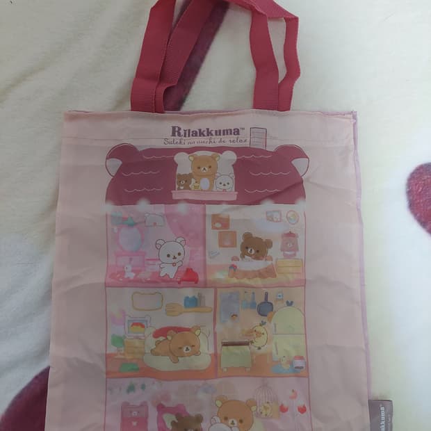 리락쿠마 가챠 미니 에코백 핑크
