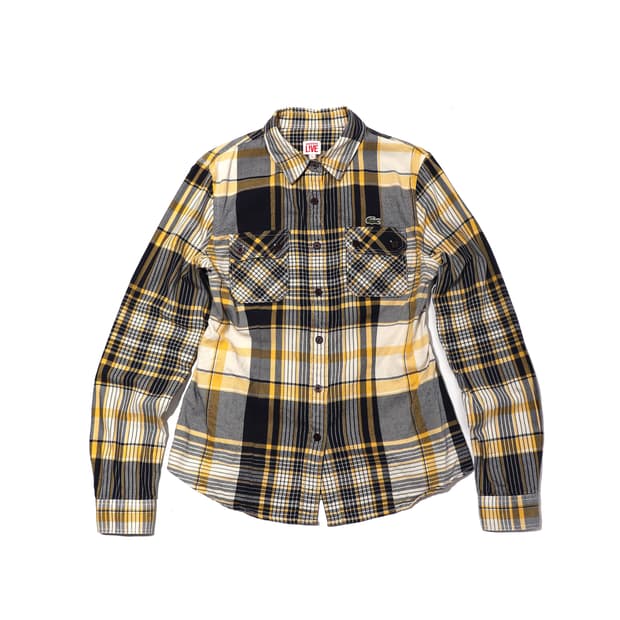 LACOSTE 체크 슬림핏 셔츠 women L