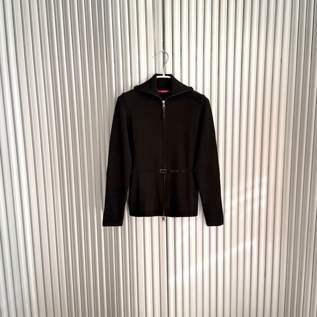 Prada wool knit zip-up