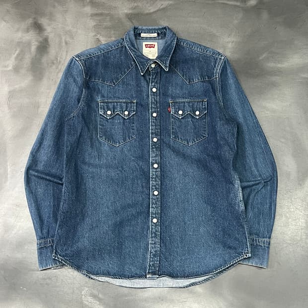  리바이스 체크 웨스턴 데님 셔츠 y15582