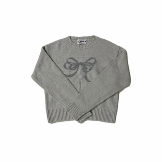 벤시몽 리본 자카드 니트