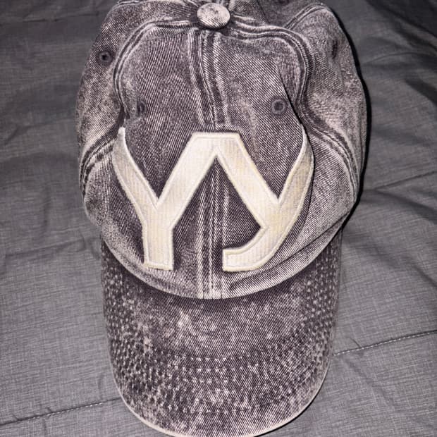 오픈 Yy 코튼 볼캡 데님 브라운 그레이