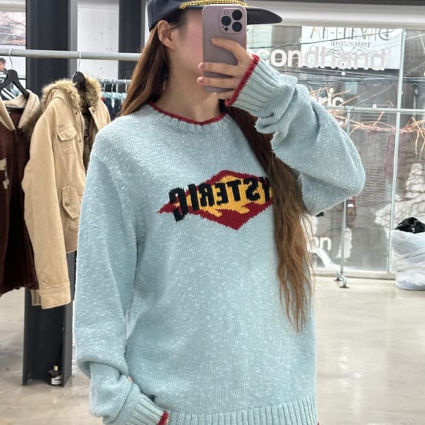 히스테릭글래머 스펠로고 헤비 니트