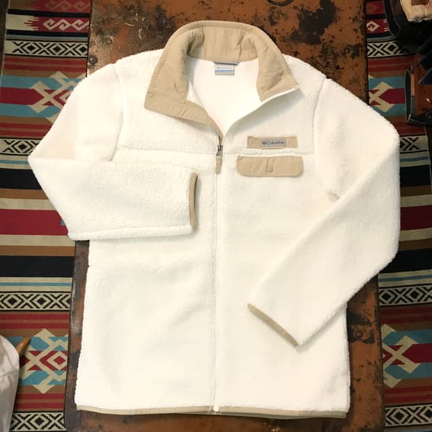 컬럼비아 크림 아이보리 집업 후리스 남성 105 사이즈 