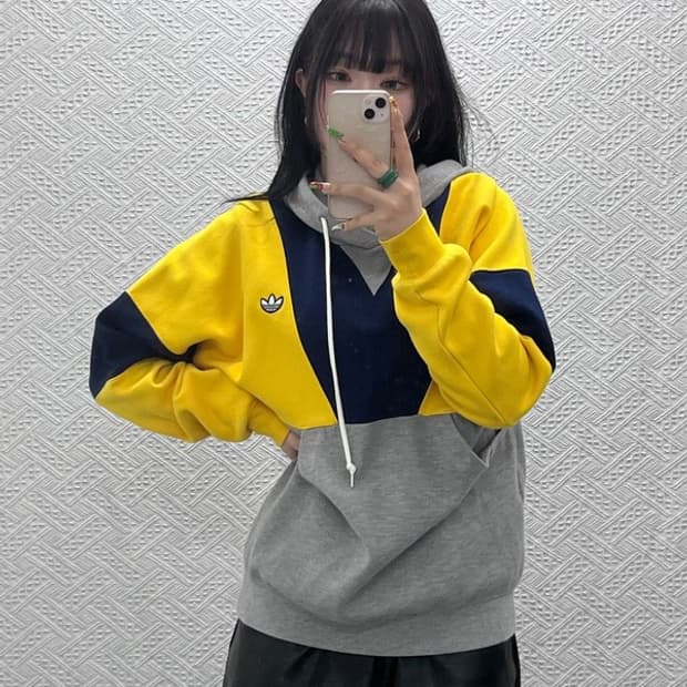 아디다스 올드스쿨 레트로 컬러블럭 후드티 S C09587
