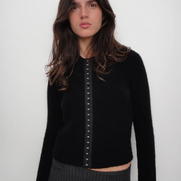 [S]기마구아스 Linger 후크 가디건/블랙