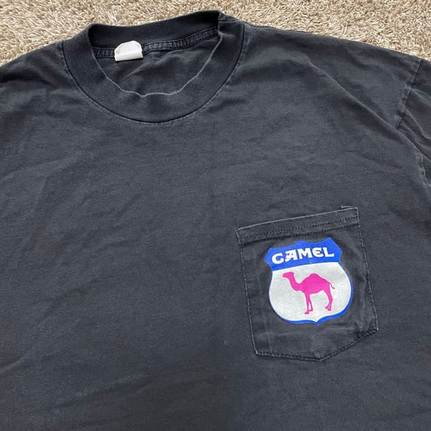 90s 카멜 포켓 티셔츠 camel tee