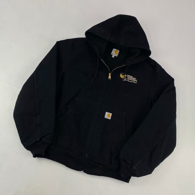 칼하트 USA OG J131 샌드스톤 블랙 덕 엑티브 워크 자켓 (105