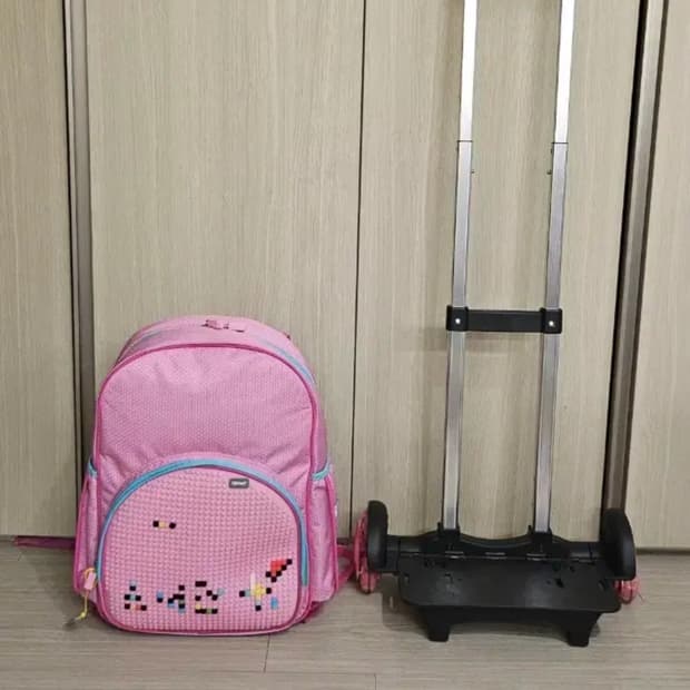 Upixel 유픽셀 픽셀 블럭 롤링 백팩 / 캐리어 겸용 키즈 가방
📌