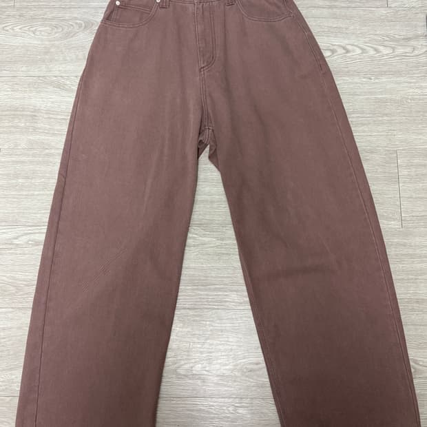 노운 와이드 코튼팬츠 버건디 2사이즈