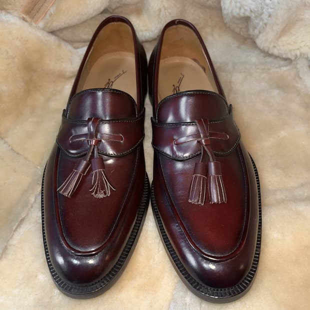 미사용 전시품 국내 테일러샵 수제화 버건디 태슬 로퍼 