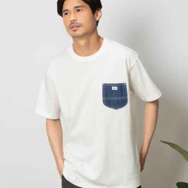 리 데님 포켓 티셔츠