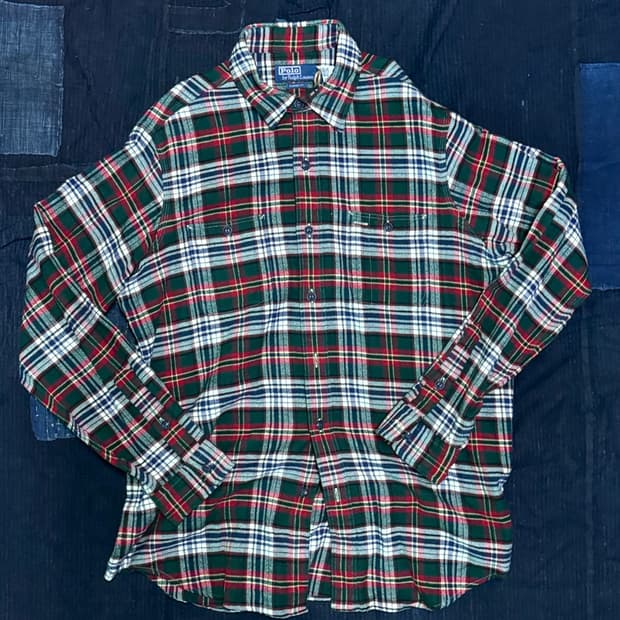 90‘s 폴로 랄프로렌 (복각) 클래식 핏 플란넬 셔츠 L