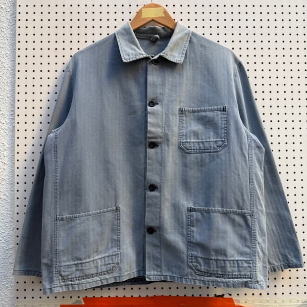 FADED WASHED BLUE OLD HBT 헤링본트윌 프렌치워크자켓