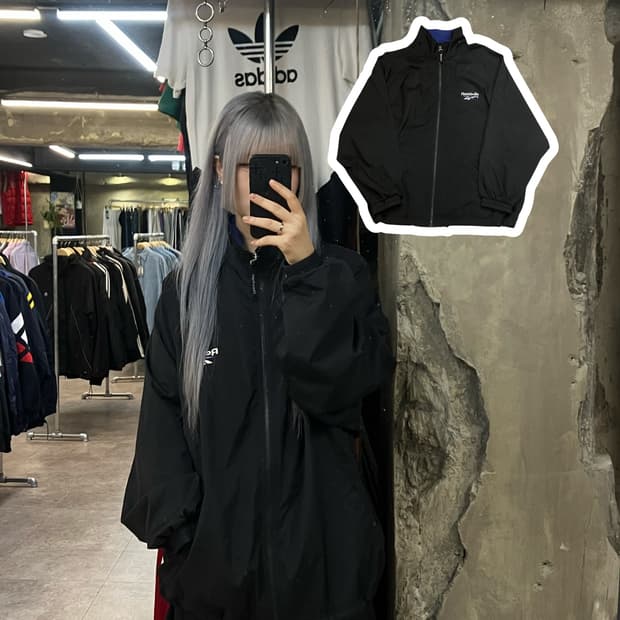 리복 바람막이 점퍼 블랙 105 #csz2499