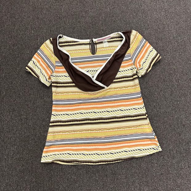 OS)Japanese vintage 보헤미안 v넥 반팔