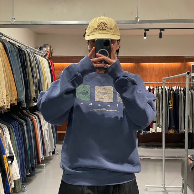 90‘s 빈티지 알래스카 로고 맨투맨   