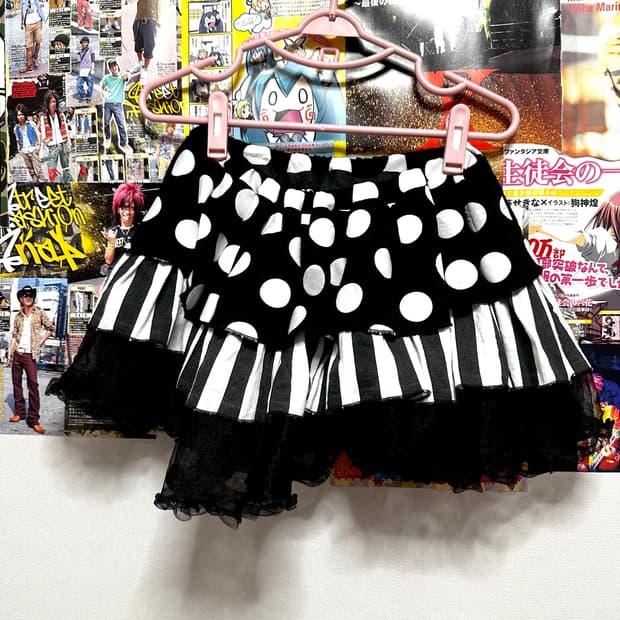 도트 캉캉스커트 갸루 키치 펑크 y2k 대장템 일브 니혼진
