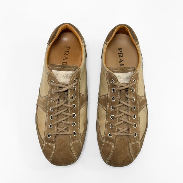 프라다 빈티지 캔버스 & 스웨이드 스니커즈