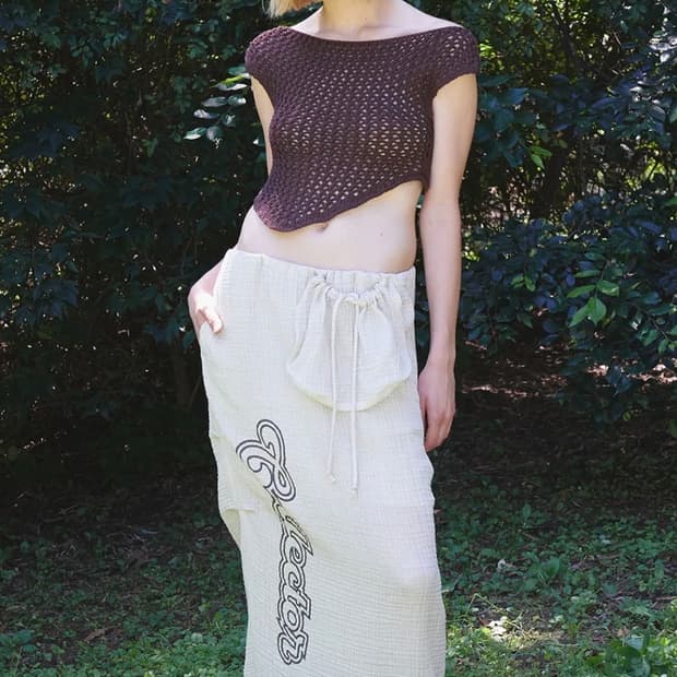 Open yy LETTERING PATCH POCKET SKIRT