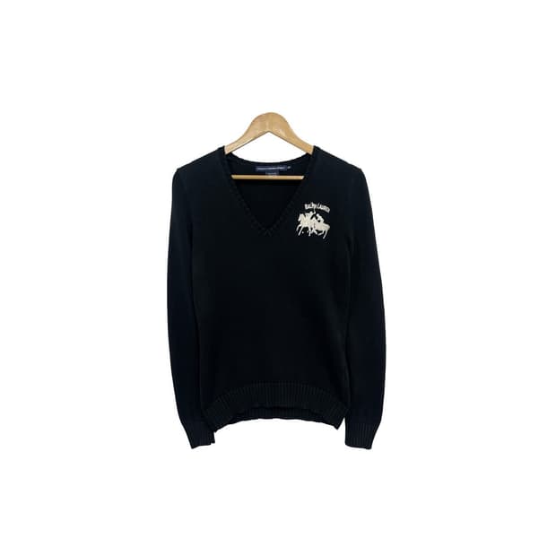 폴로 랄프로렌 빈티지 빅포니 브이넥 코튼 니트