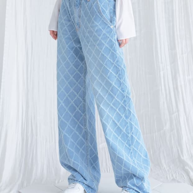 미사용 어반드레스 Quilting Wide Pants SKY BLUE