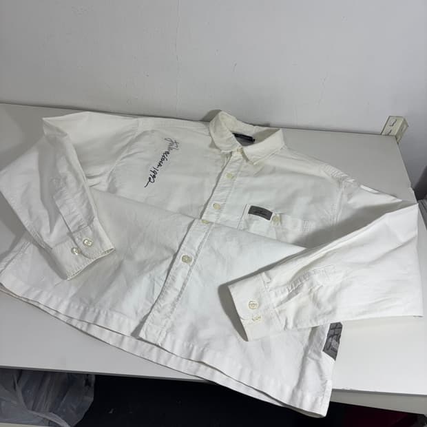 95 FUBU 푸부 화이트 자수 백로고 옥스퍼드셔츠