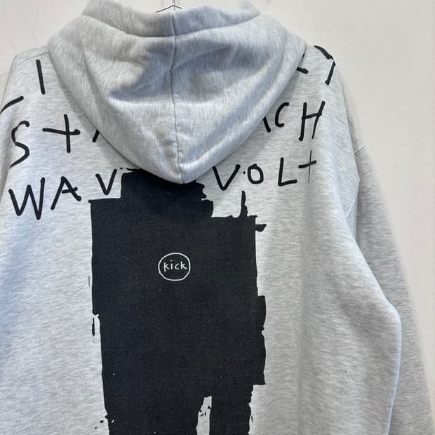 NASTYKICK 백포인트 오버핏 멜란지 후드티