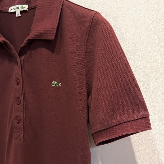 LACOSTE Burgundy Pique Polo Dress