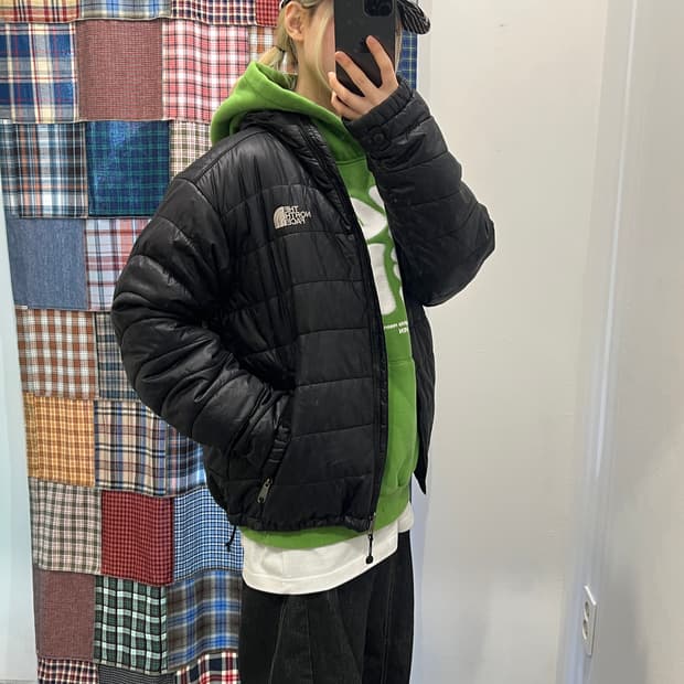 노스페이스 블랙 퀄팅 패딩