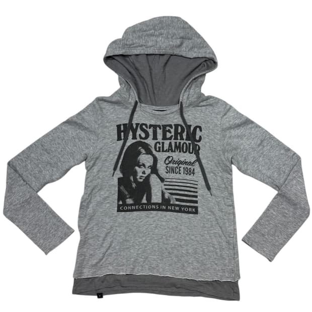 히스테릭 글래머 아카이브 이중 원단 결합 레이어드 후드티 